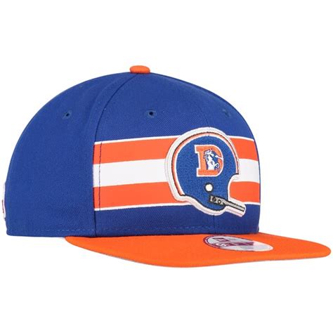 Men's New Era Navy Denver Broncos NFL Striped Original Fit 9FIFTY ...