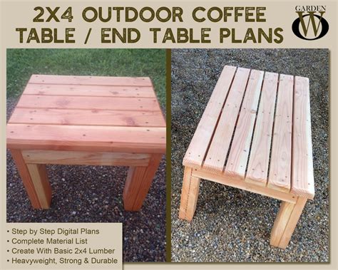 2 X 4 Outdoor Coffee Table / End Table Plans - Etsy