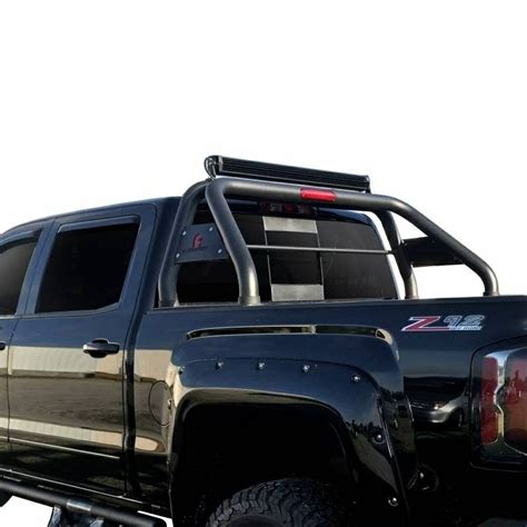 LED Light bar mounted on roll bar | Gmc canyon, Truck bed bar, Black horse