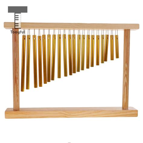 Tooyful 20 Tones Copper Pipe Chime Bar Bells with Wood Stand Percussion ...