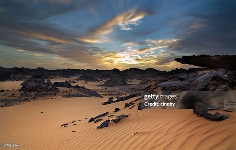 Acacus Mountains Or Tadrart Acacus On Libya Desert High-Res Stock Photo ...