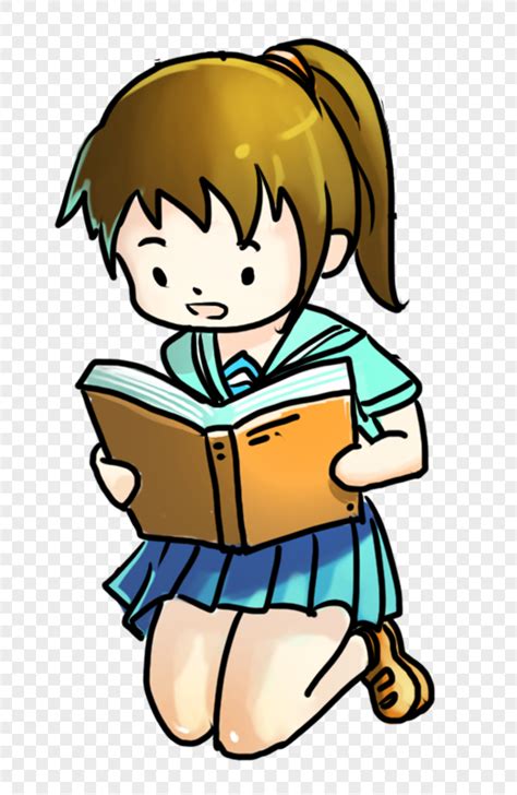 Girl Reading On The Ground, Kneeling, Reading, Reading PNG Transparent ...