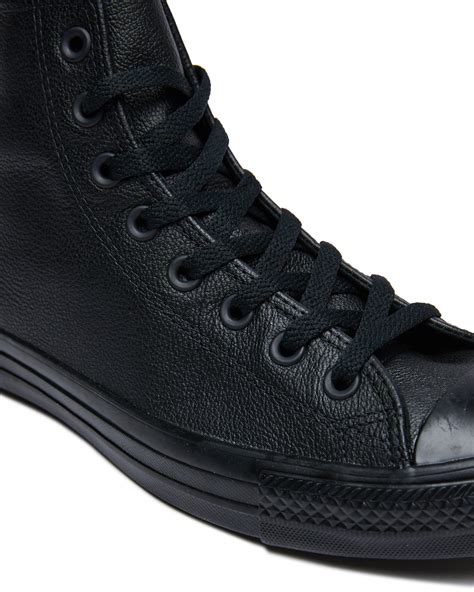 Converse Mens Chuck Taylor All Star Hi Top Leather Shoe - Black ...