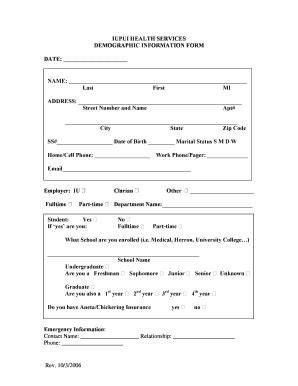 Demographic Information Form - Fill Online, Printable, Fillable, Blank ...