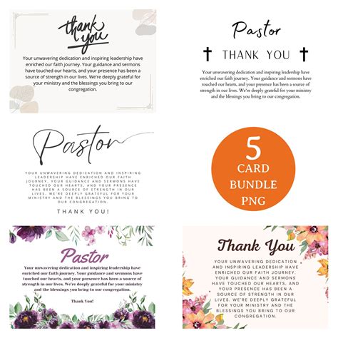 Thank You Pastor Printable Bundle, Printable Pastor Appreciation Card ...