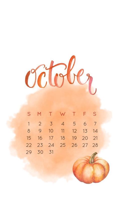 Cute October 2018 Calendar Wallpaper | Calendar wallpaper, October calendar wallpaper, October ...