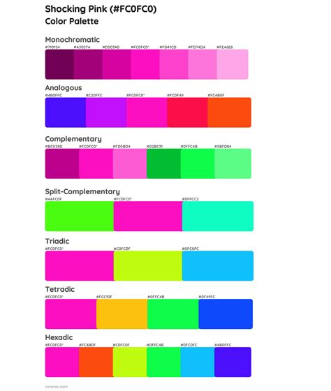 Shocking Pink color palettes - colorxs.com