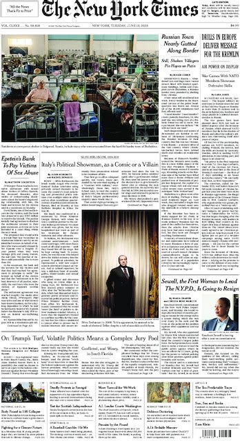 The New York Times in Print for Tuesday, June 13, 2023 - The New York Times