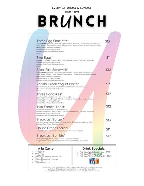 BRUNCH MENU – Union Cafe