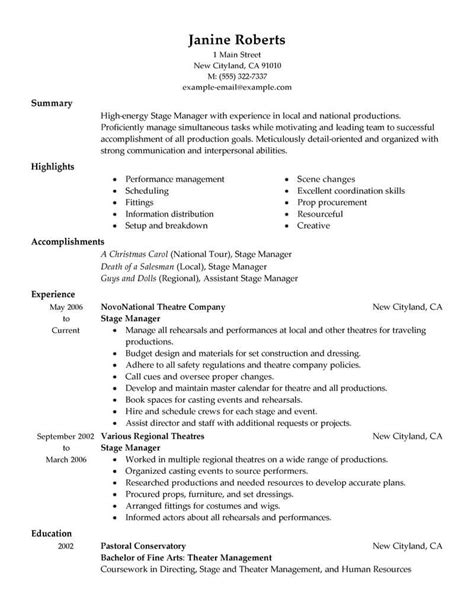 Resume Template For Supervisor Position