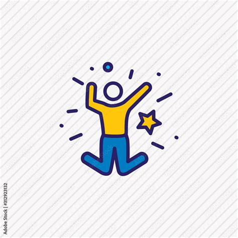 Vector illustration of happiness icon colored line. Beautiful emoji ...