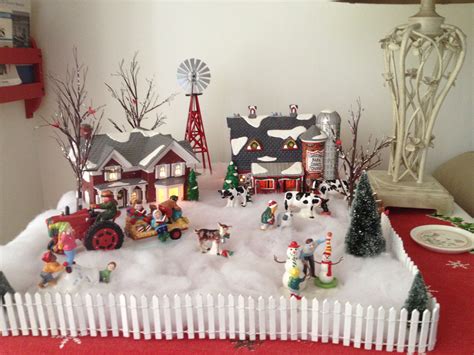 Farm snow village display | Christmas village display, Diy christmas ...