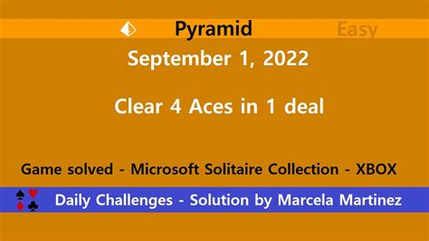 Microsoft Solitaire Collection | Pyramid Easy | September 1, 2022 ...