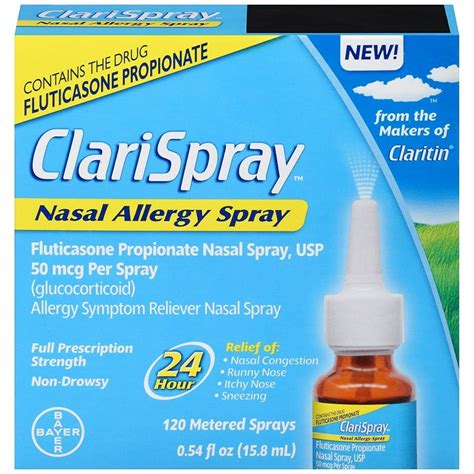 ClariSpray 24 Hour Nasal Allergy Relief Spray, 120 Count - Walmart.com - Walmart.com