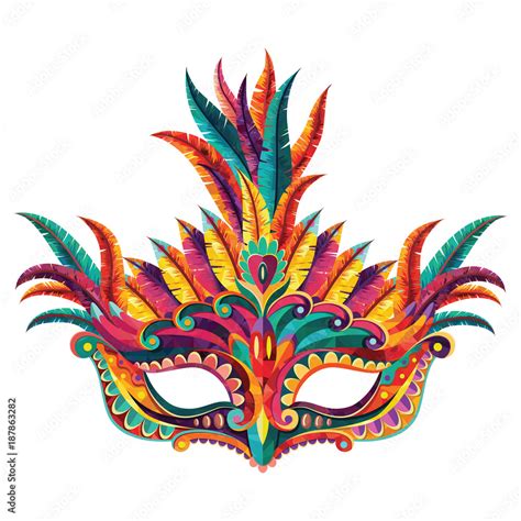 Happy carnival festive concept with musical trumpet mask. Carnival mask ...