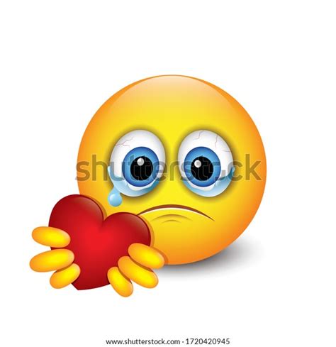 Crying Emoji Giving Love Heart Isolated Stock Vector (Royalty Free) 1720420945 | Shutterstock