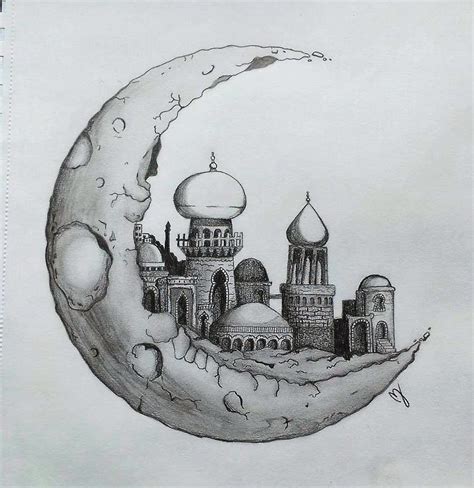 Pencil drawing ~ Moon City I don't draw with pencil very often, but i ...