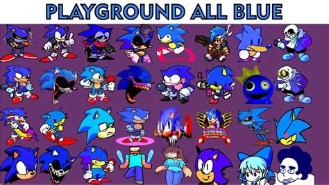 FNF Character Test | Gameplay VS My Playground | ALL Blue Characters ...