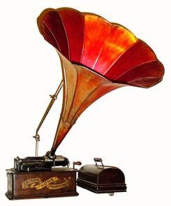 Phonograph; Edison, Home Model, Morning Glory Horn.