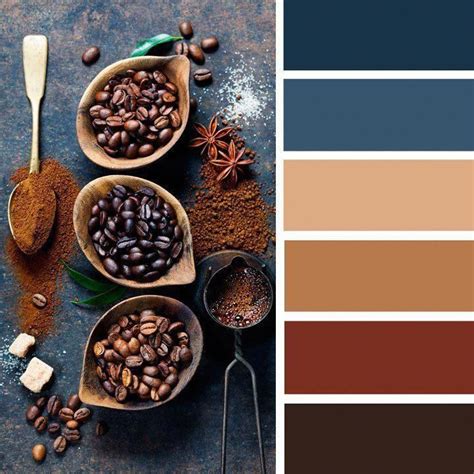 Blue and brown color palette inspired by coffee,coffee inspired color ...