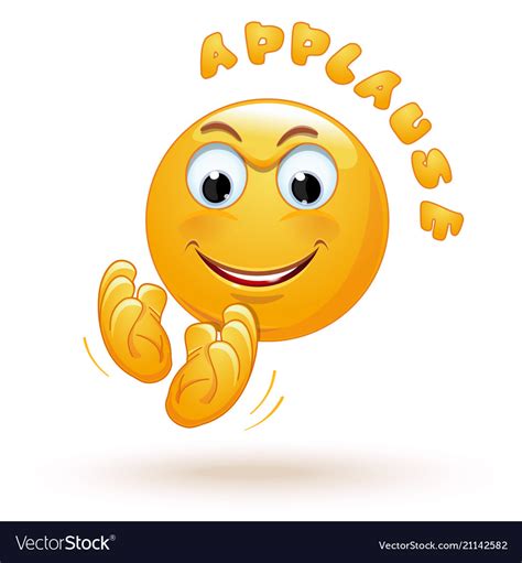 Joyful emoticon applauds emoji claps Royalty Free Vector