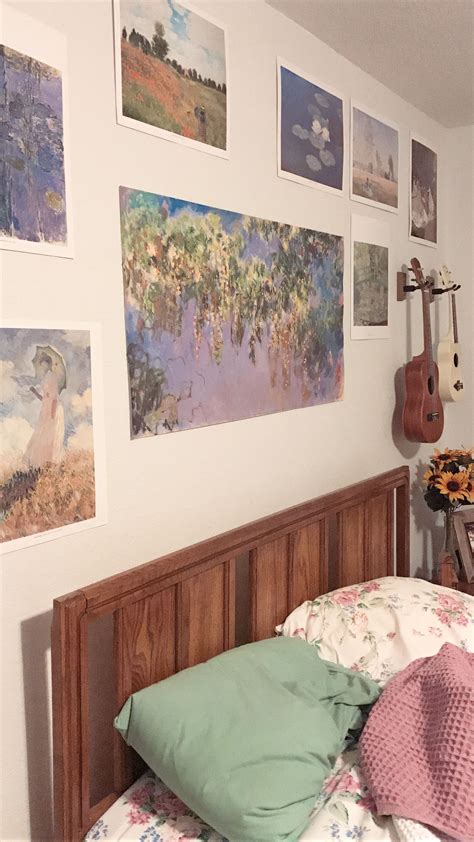 Art hoe room with monet poster paintings | Aesthetic bedroom, Aesthetic ...