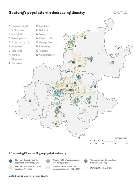 The most densely populated areas of Gauteng | GCRO