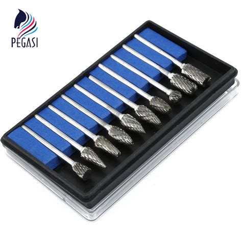 PEGASI 10Pcs Mini Dremel Accessories Grinder Carving Engraving Drill ...