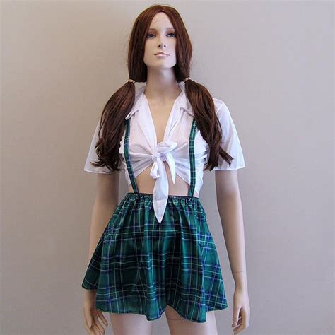 Shop Catholic School Girl Green Adult Costume - Free Shipping On Orders ...