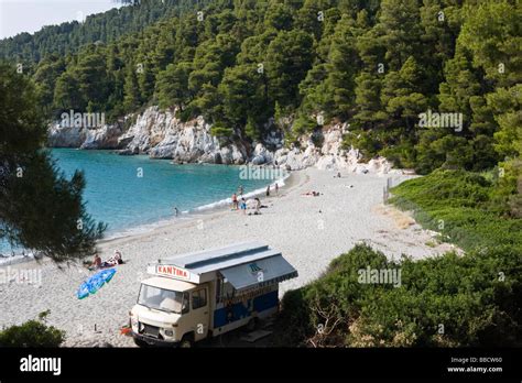 Kastani beach location for Mamma Mia film Skopelos Island Greek Islands Greece Stock Photo - Alamy