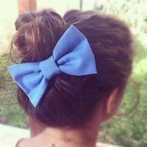 Blue Bow BIG Hair Bow S-N-010 | Etsy