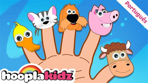 Hooplakidz Brasil | Animais de fazenda família de dedos | Aprenda a contar | Músicas Infantis ...