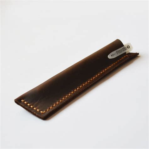 Hand Stitched Genuine Natural Leather Pen Holder, Leather Pen Case D02 ...