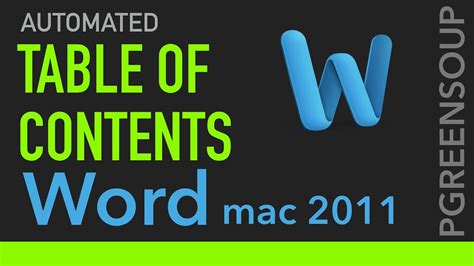 Table of Contents Automatically in Word Mac 2011 - YouTube