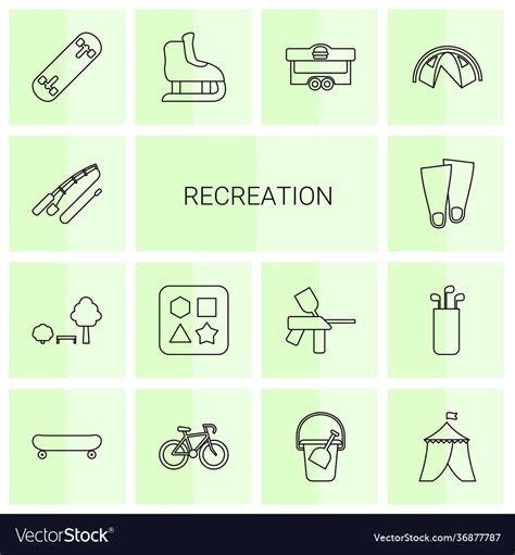 14 recreation icons - Stock Image - Everypixel