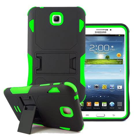 Samsung Galaxy Tab 3 7.0 / P3200 Impact Silicone Case Dual Layer with Stand Green - Walmart.com