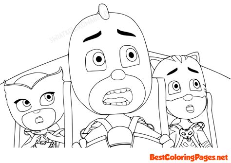 PJ Masks Amaya, Greg and Connor - Free printable coloring pages