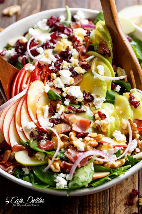 Honey Dijon Apple Bacon Cranberry Salad - Cafe Delites