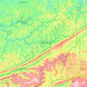 Letcher County topographic map, elevation, relief