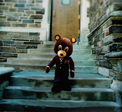 This is the bear mascot that Kanye West uses to adorn his older album covers. It's almost ...