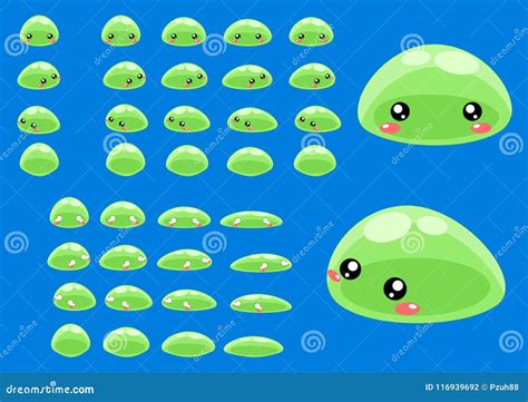 Animated Slime Character Sprites Stock Vector - Illustration of monster ...