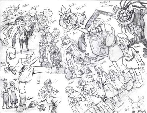 Zelda Characters Sketch by Rachet777 on DeviantArt