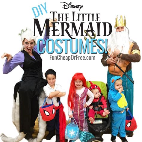 DIY Little Mermaid Costume - Cute Family Costumes - Fun Cheap or Free