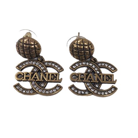 Chanel Double C Logo Drop Earrings