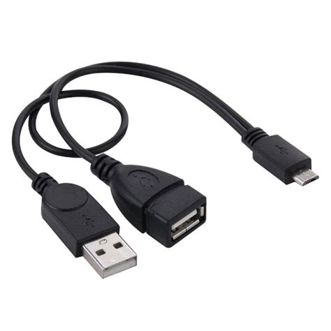 Micro USB to USB 2.0 Male & USB 2.0 Female Host OTG Converter Adapter ...