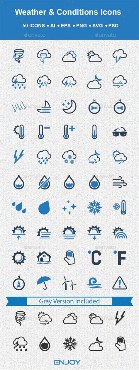 Weather & Conditions icons | Weather conditions, Icon set, Conditioner