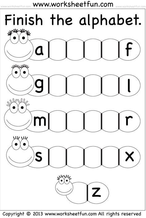 Missing Lowercase Letters – Missing Small Letters – Worksheet / FREE Printable Worksheets ...