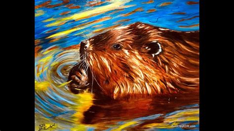 Step by Step Oil Painting Demonstration of a North American Beaver. - YouTube