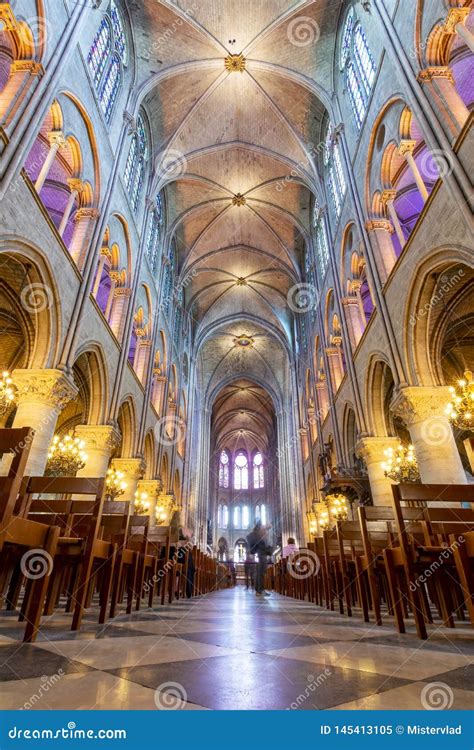 Notre-Dame De Paris Cathedral Interior, France Editorial Image - Image of glass, dome: 145413105