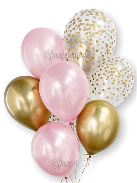 Pink and GOLD Balloons Pink Bridal Shower Pink and Gold Girl | Etsy